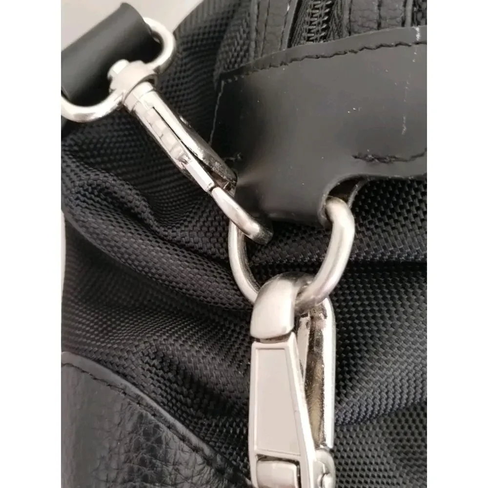 Cutter & Buck Black Canvas And Leather Duffle With Company Logo